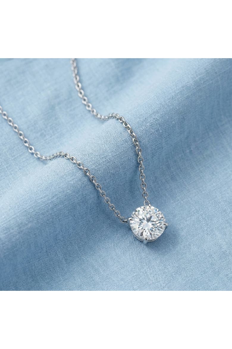 2Ct Round Cut Diamond Solitaire Pendant 14k Gold 18" Women's Necklace Lab Grown, Alternate, color, Yellow Gold