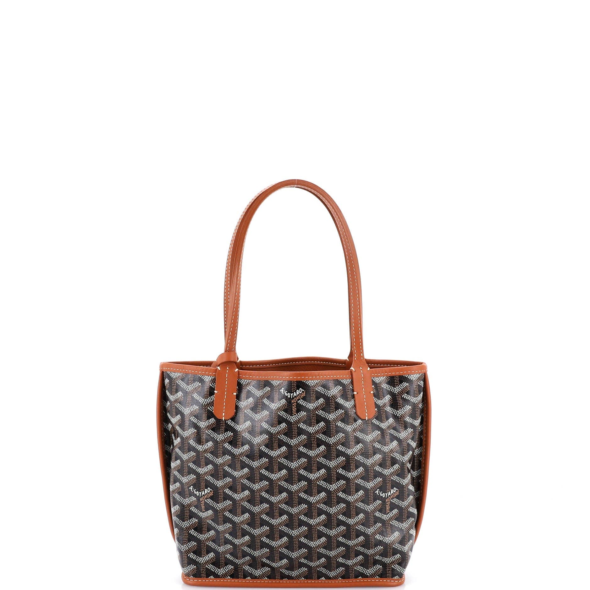 Pre-Owned Goyard Anjou Reversible Tote Coated Canvas Mini, Main, color, Brown