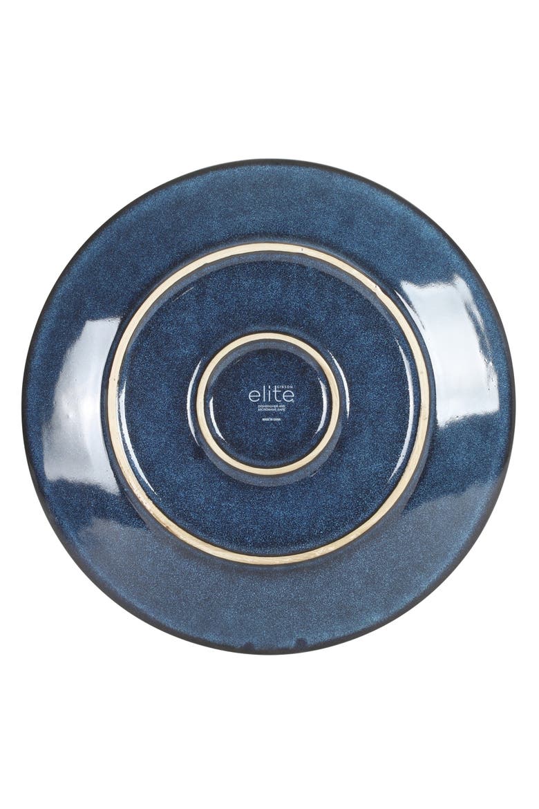 Midnight Luna Plates and Bowls Sets, Stoneware Dinnerware Sets, Reactive Glaze Dish Set - Blue, Alternate, color, Cobalt