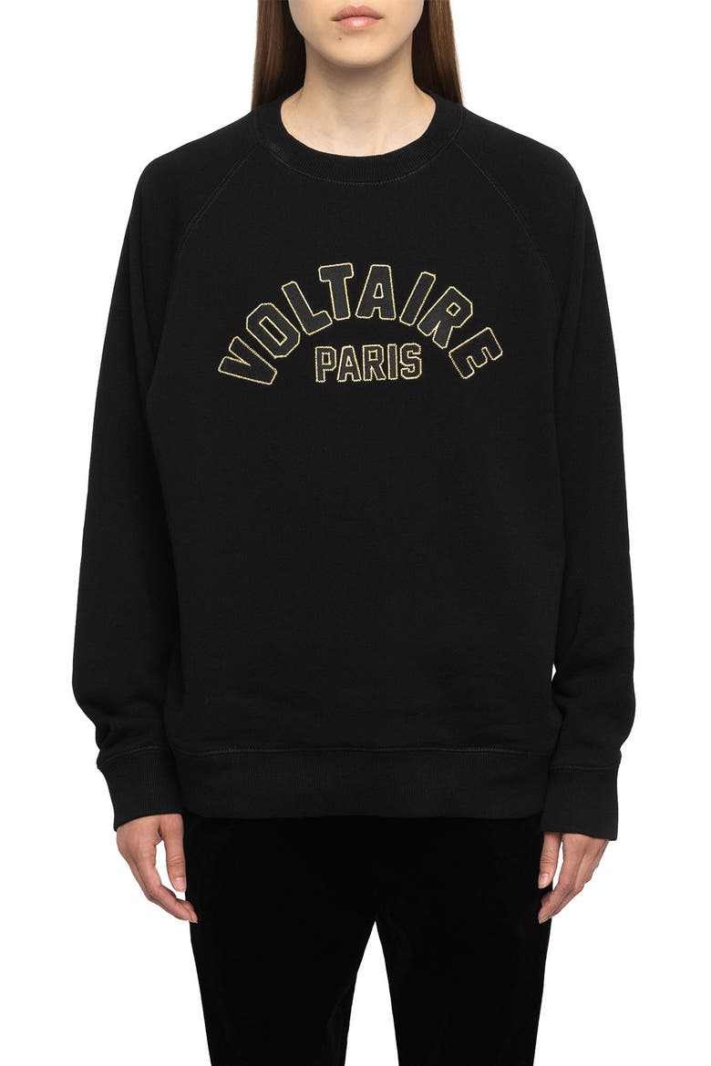 Sunca Graphic Sweatshirt, Main, color, BLACK
