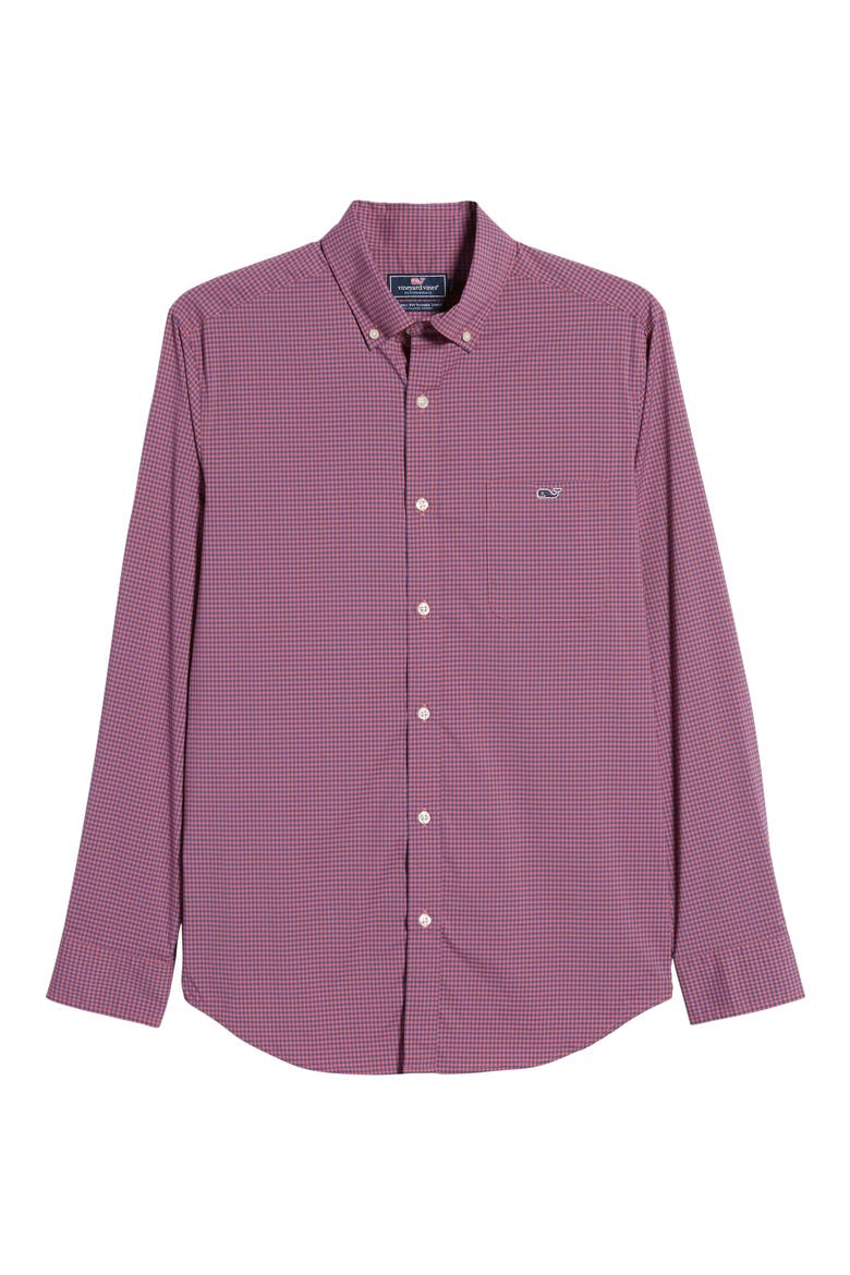Tucker Classic Fit Check Button-Down Performance Shirt, Alternate, color, MARINER