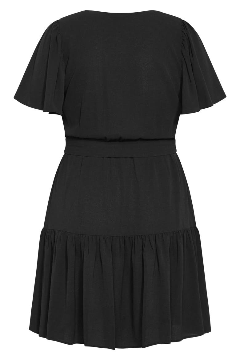 Catherine Faux Wrap Dress, Alternate, color, BLACK