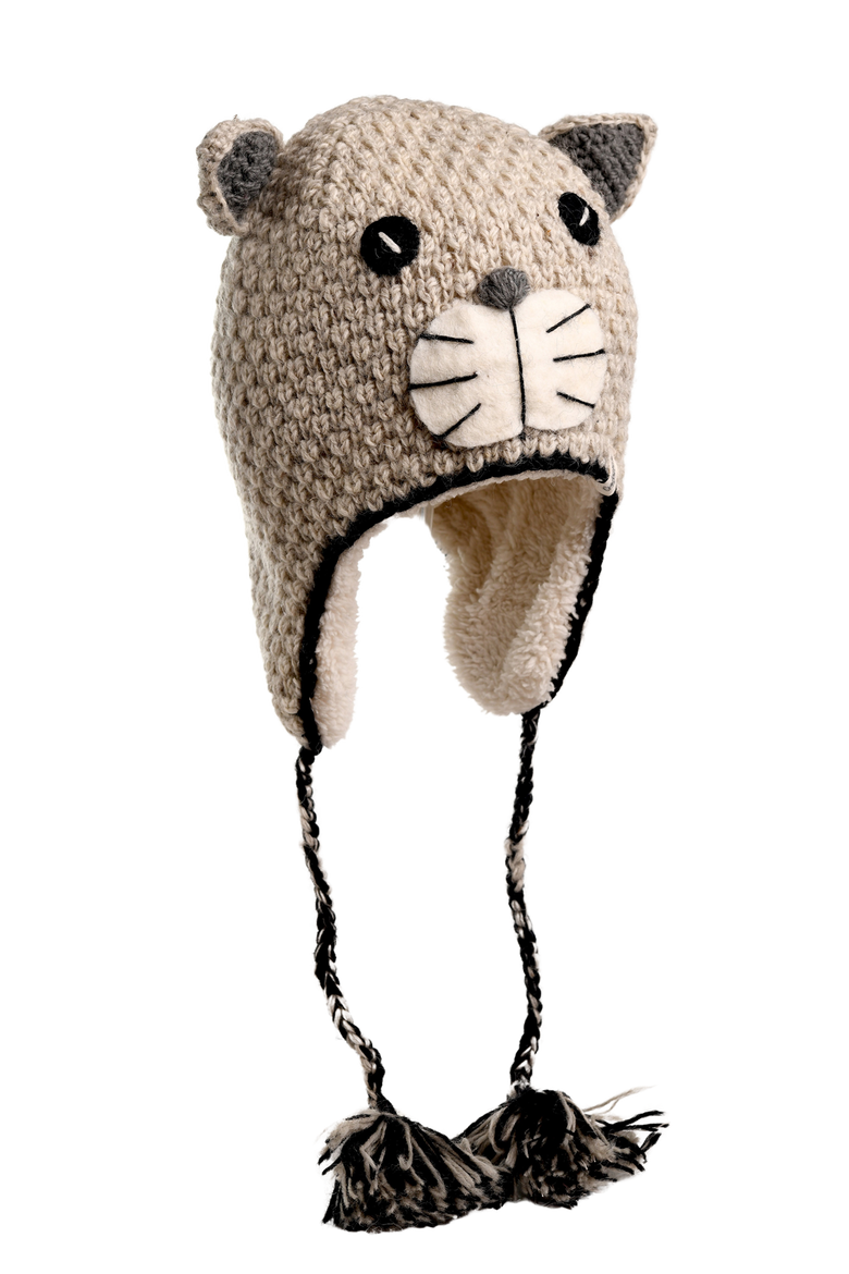 Crochet Shmil the Cat Hat, Alternate, color, White