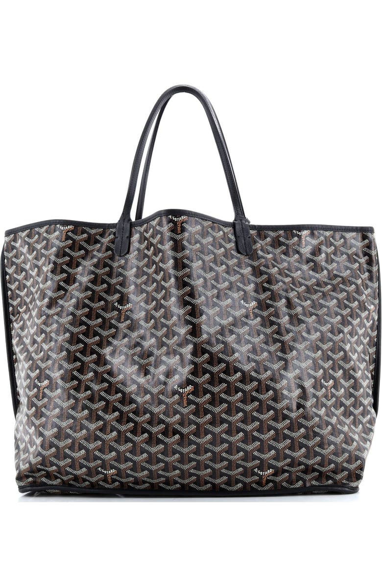 Pre-Owned Goyard Anjou Reversible Tote Coated Canvas GM, Main, color, Black