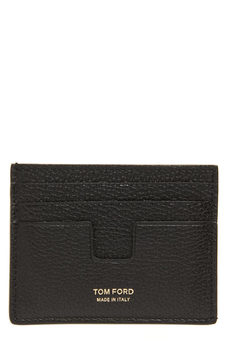 T-Line Soft Grain Card Holder, Main, color, 1N001 BLACK