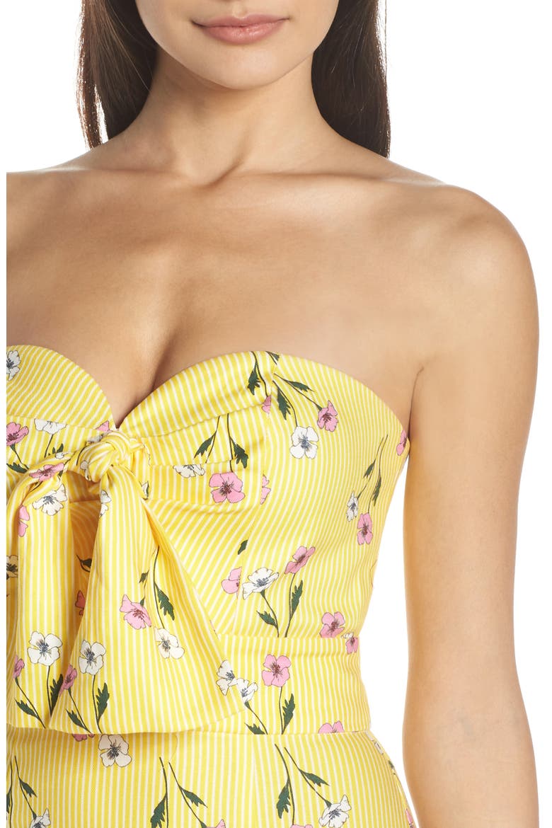 Limoncello Strapless Midi Dress, Alternate, color, YELLOW FLORAL