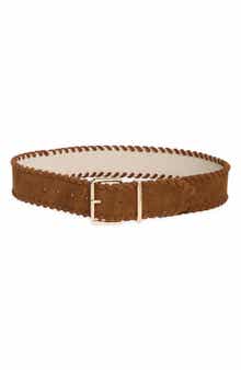 Vince Camuto Whipstitched Wide Suede Belt