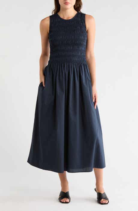 Lane Sleeveless Smocked Cotton Maxi Dress