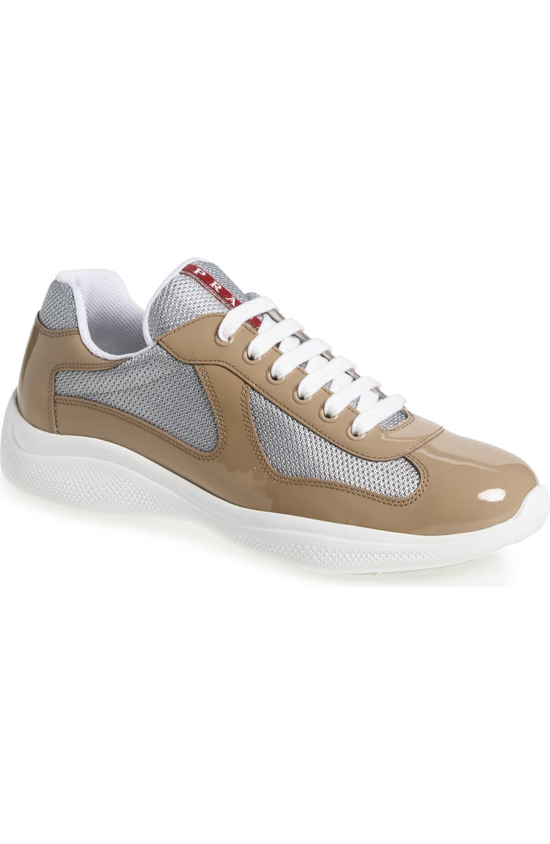 Prada America's Cup Sneaker, Main, color, Beige/ Argento