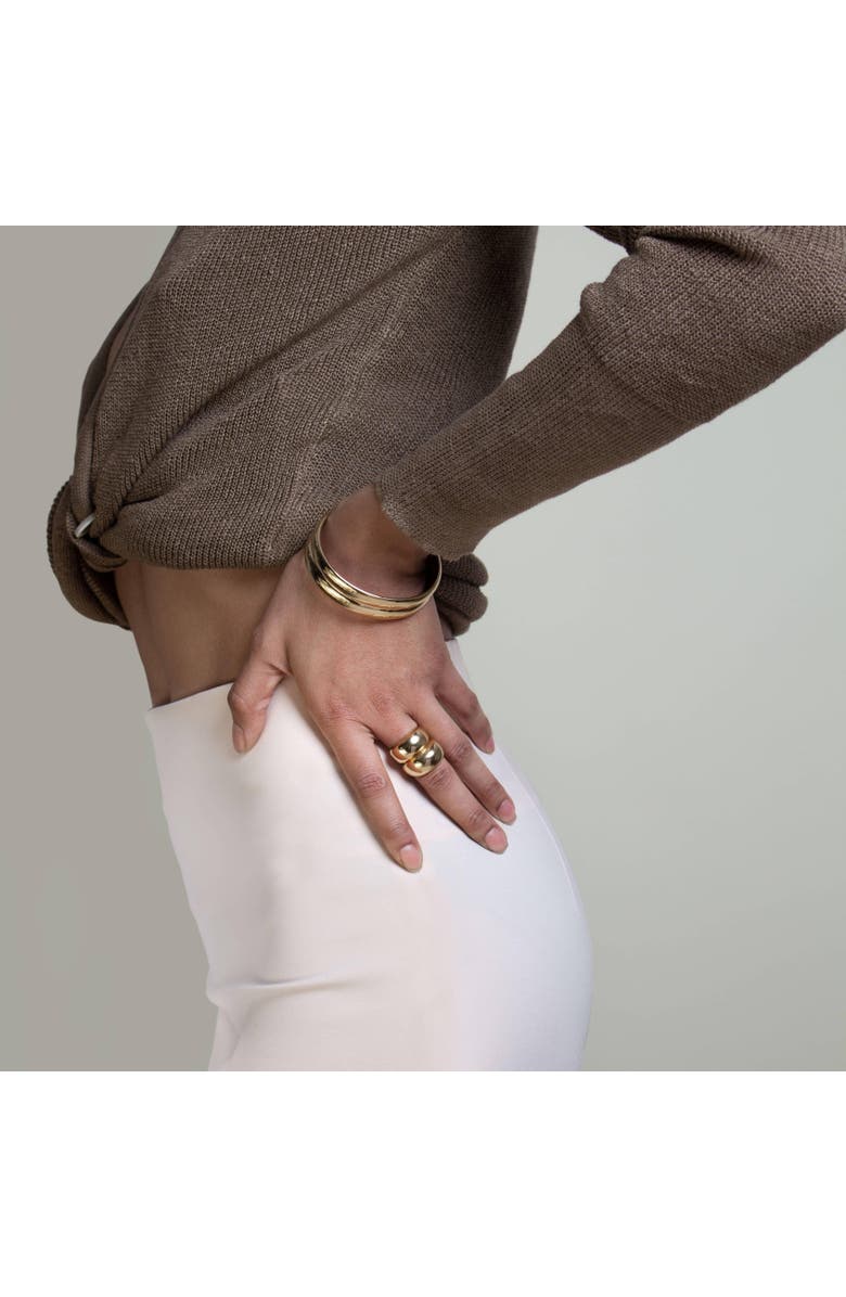 Outofoffice Chunky Gold Statement Bangle, Alternate, color, Silver