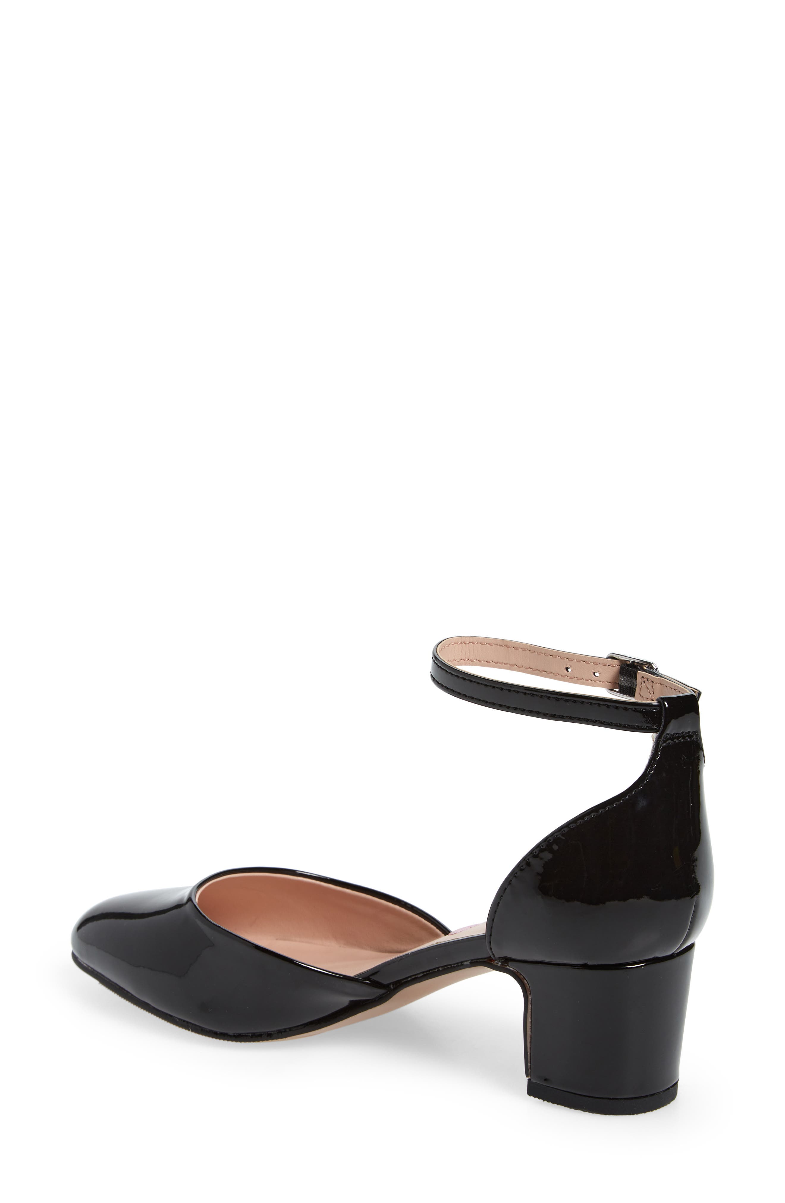 Steve Madden Prettyy Ankle Strap Block Heel Pump, Alternate, color, Blk Patent