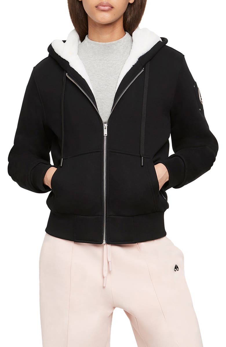 Moose Knuckles Classic Bunny Faux Fur Lined Jacket, Main, color, 