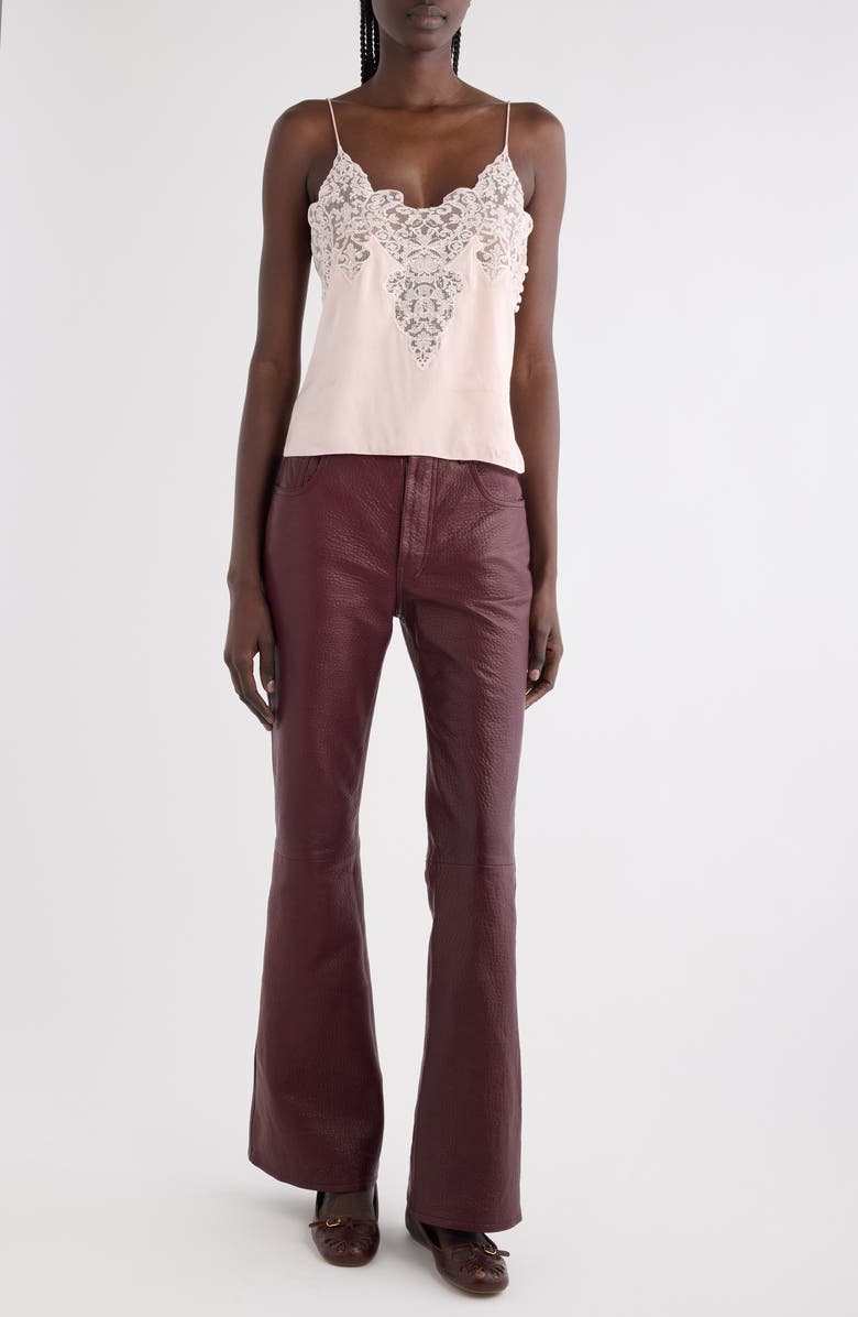 Chloé Washed Silk Satin & Lace Camisole, Main, color, Airy Pink