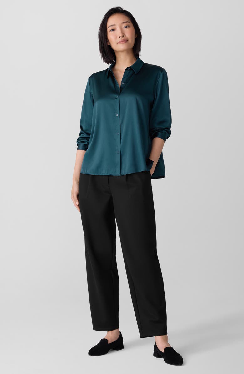Eileen Fisher Classic Collar Silk Shirt, Alternate, color, 