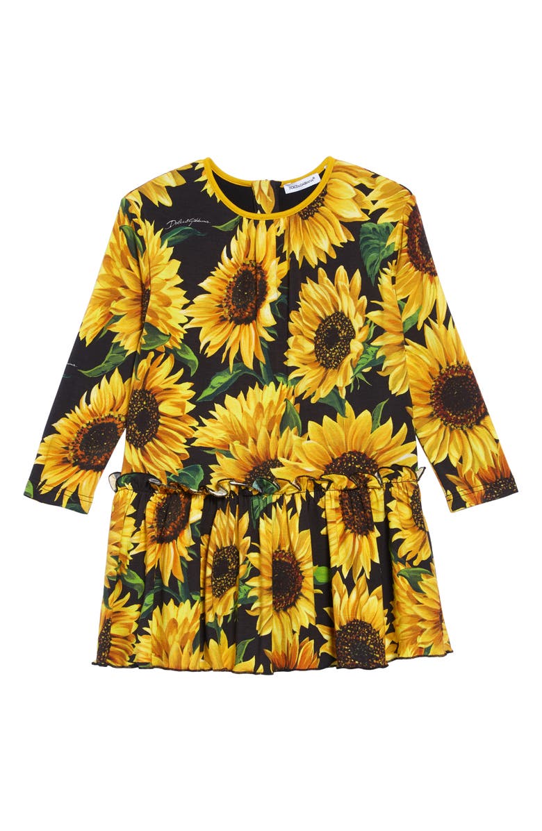 Dolce&Gabbana Sunflower Print Dress, Main, color, 