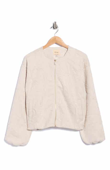 Embroidered Cropped Bomber Jacket