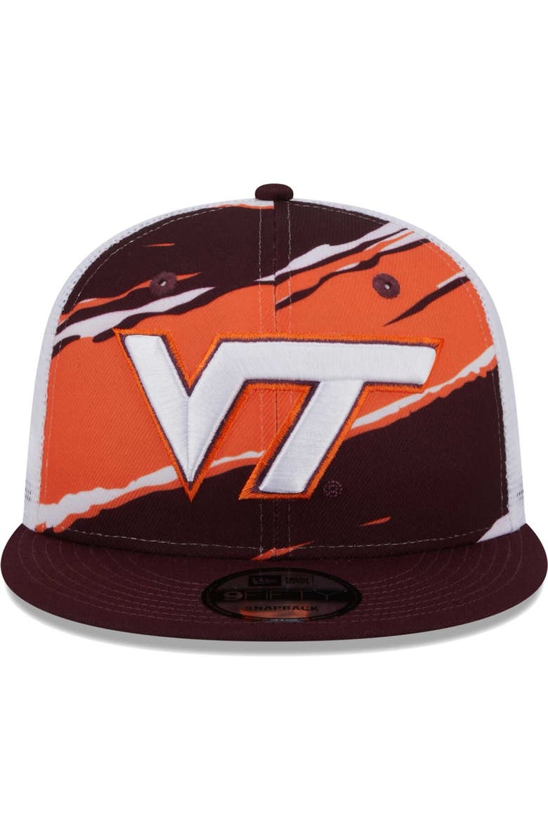 New Era Men's New Era Maroon Virginia Tech Hokies Tear Trucker 9FIFTY Snapback Hat, Alternate, color, Maroon