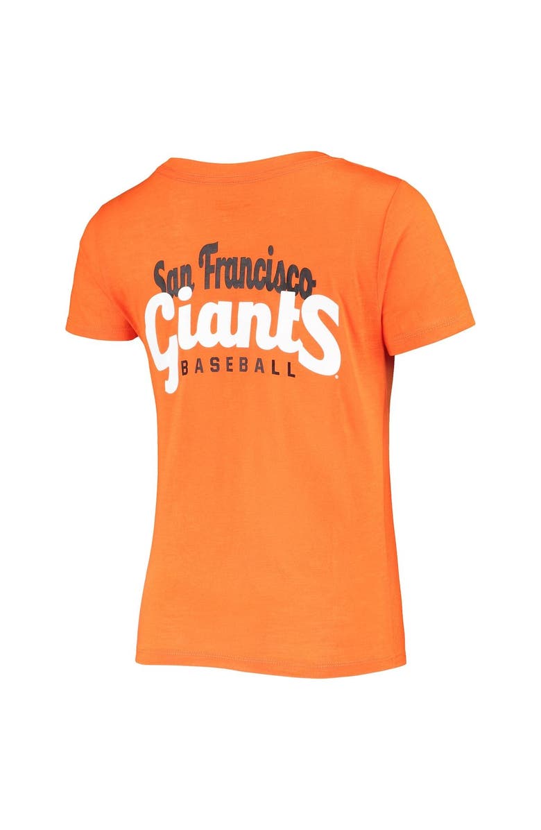 New Era Women's New Era Orange San Francisco Giants 2-Hit Front Twist Burnout T-Shirt, Alternate, color, 
