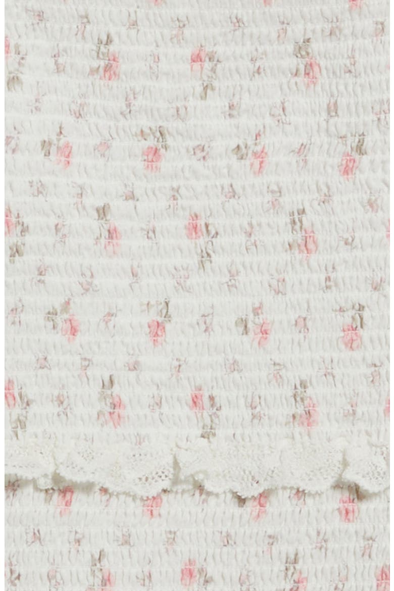 Kids' Jeanna Floral Smocked Top, Alternate, color, SUNWASHED IVORY
