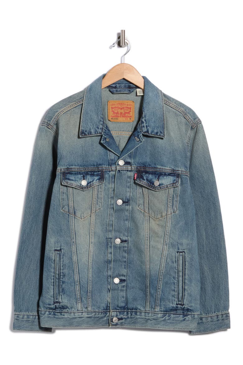 Relaxed Fit Trucker Jacket, Main, color, WHEREVER YOU ARE T