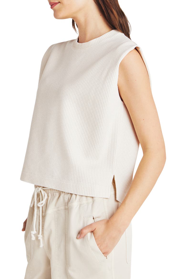 Sleeveless Waffle Knit Shirt, Alternate, color, MOONSTONE