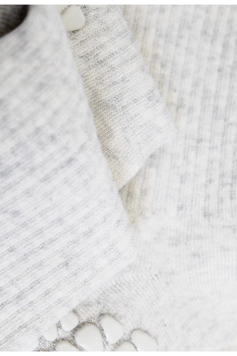 Heather Oat Grip Sock Trio, Alternate, color, Heather Oat