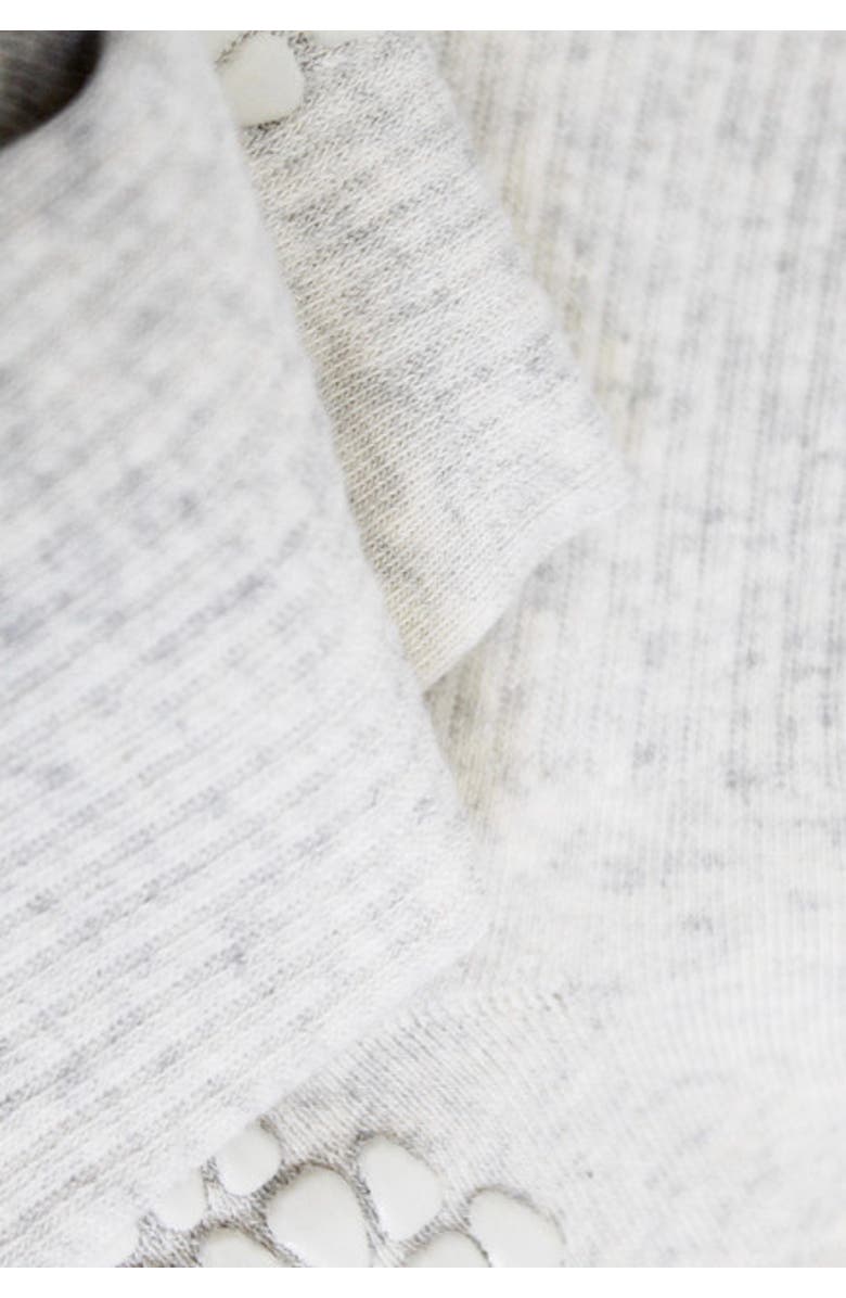 Fraise Heather Oat Grip Sock Trio, Alternate, color, Heather Oat