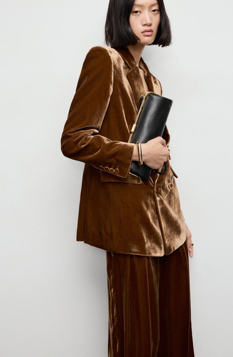 MANGO Straight Leg Velvet Pants, Alternate, color,