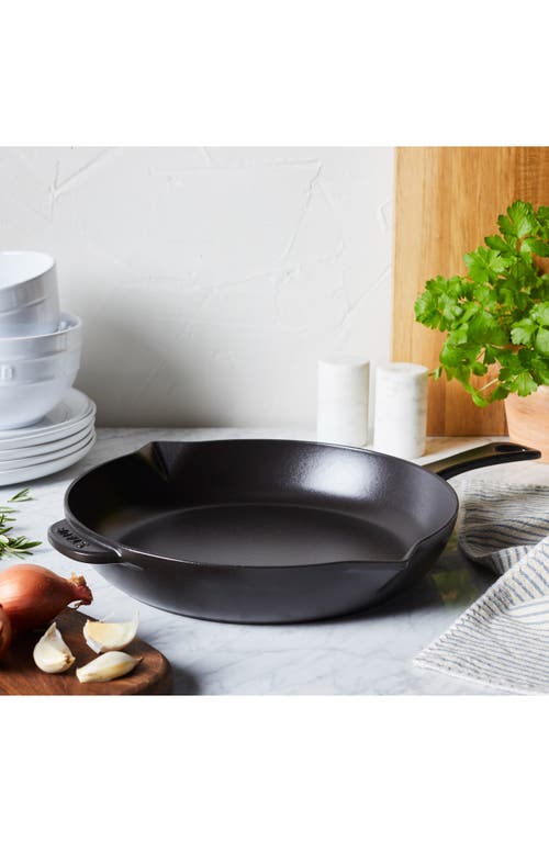 Staub 10" Enameled Cast Iron Fry Pan In Black