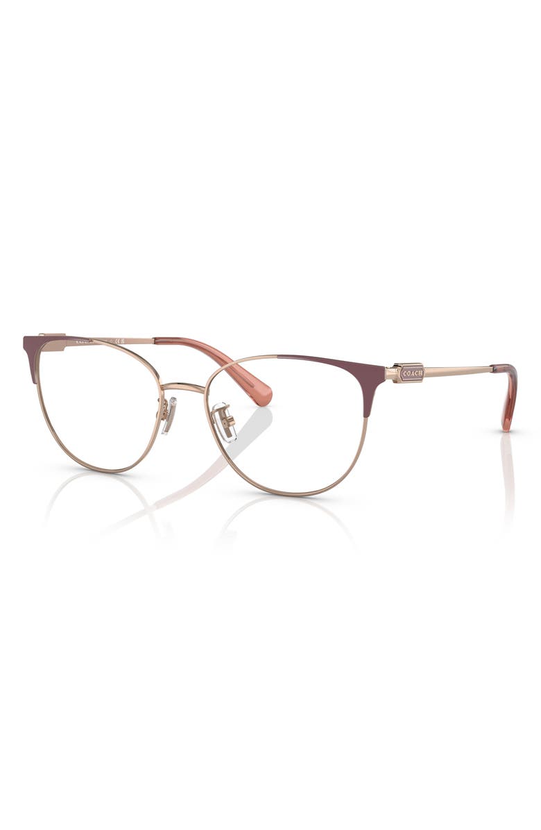 COACH 54mm Cat Eye Optical Glasses, Alternate, color, Rose Gold / Demo Lens