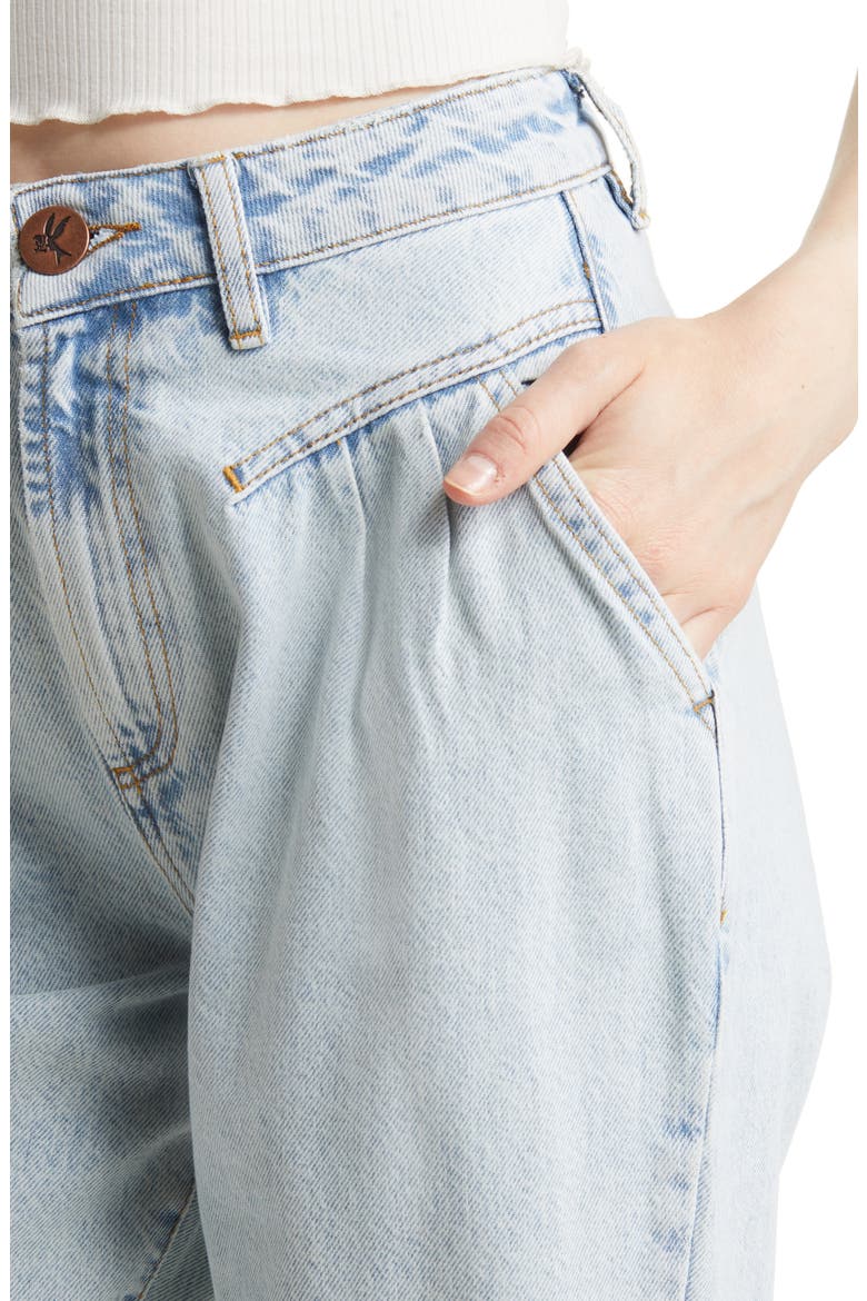 Pleated High Waist Straight Leg Jeans, Alternate, color, KANSAS ACID