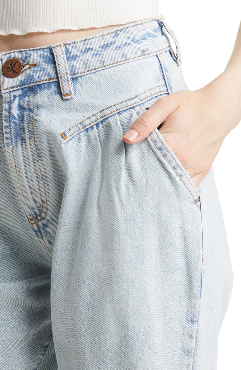 One Teaspoon Pleated High Waist Straight Leg Jeans, Alternate, color,