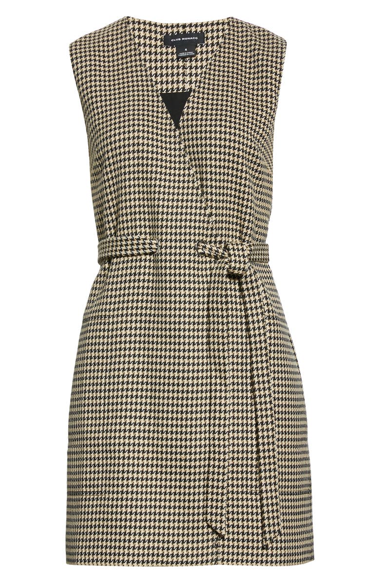 Club Monaco Herringbone Pattern Faux Wrap Dress, Alternate, color,