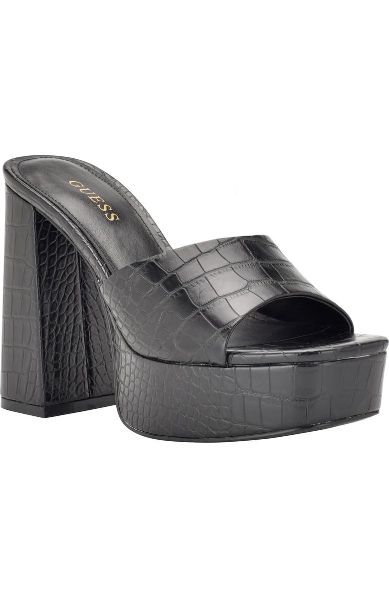 GUESS Jadah Reptile Embossed Platform Sandal, Main, color,