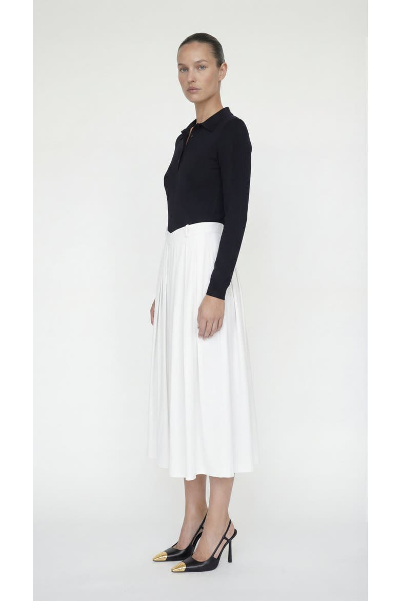 Sonia Polo Midi Dress With Pleated Skirt, Alternate, color, Black