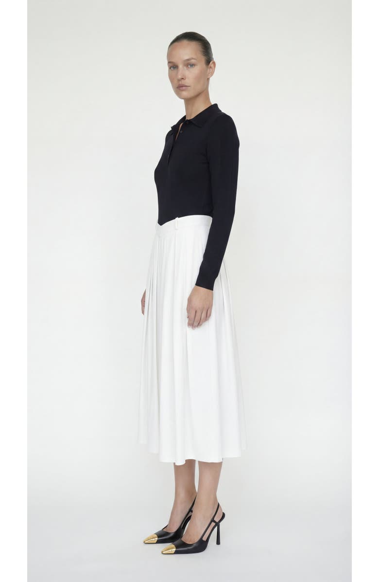 Elexiay Sonia Polo Midi Dress With Pleated Skirt, Alternate, color, Black