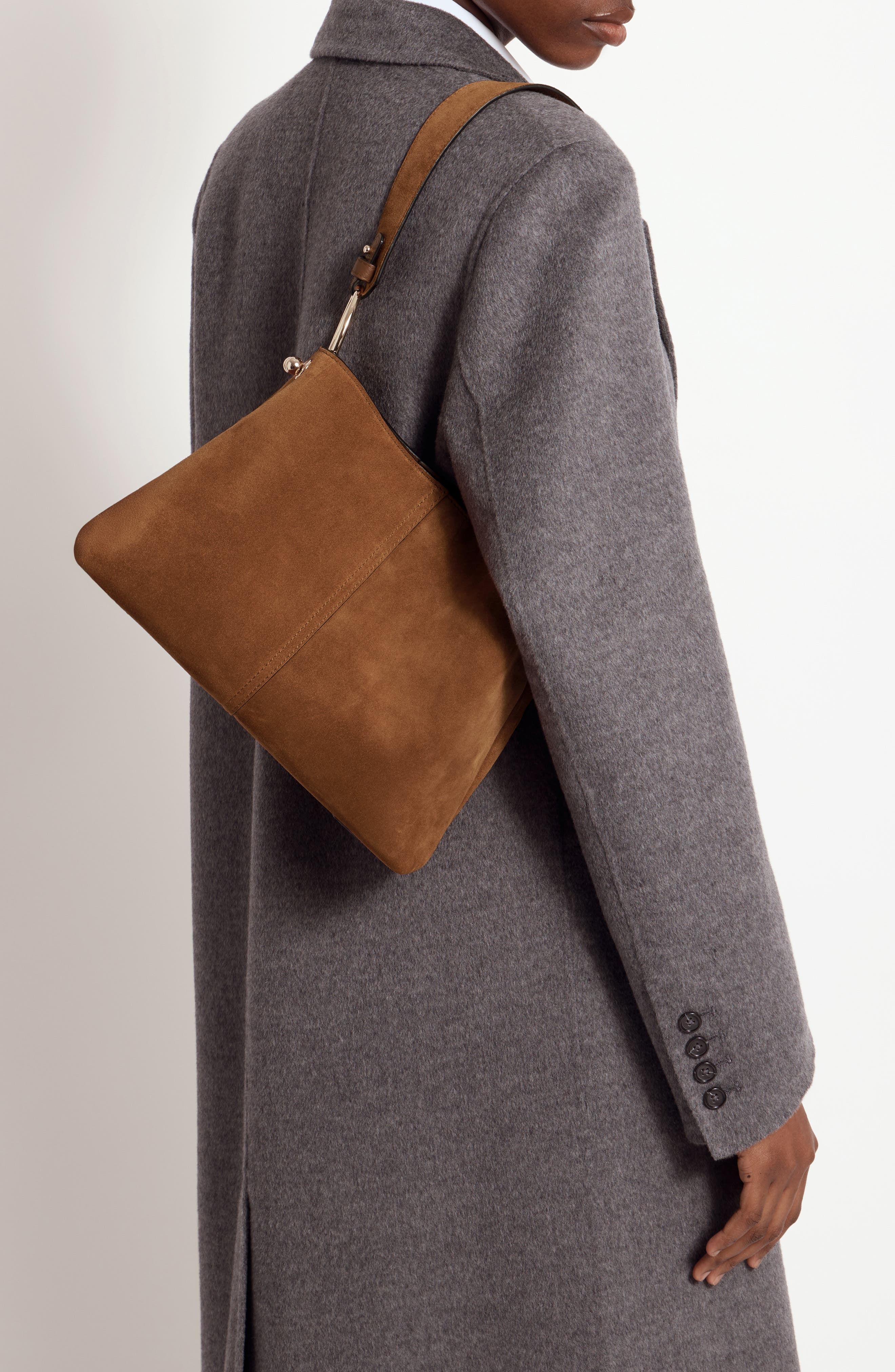 Strathberry Lana Suede Hobo Bag, Alternate, color, Tan