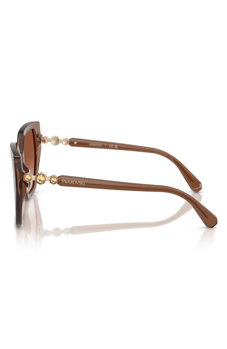Swarovski Constella 56mm Polarized Irregular Sunglasses, Alternate, color, Brown Gradient