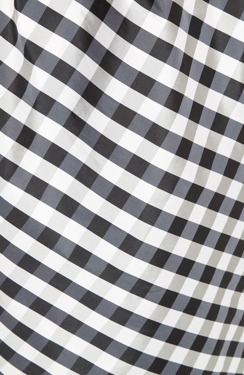 Carolina Herrera Bow Detail One-Shoulder Gingham Dress, Alternate, color, 