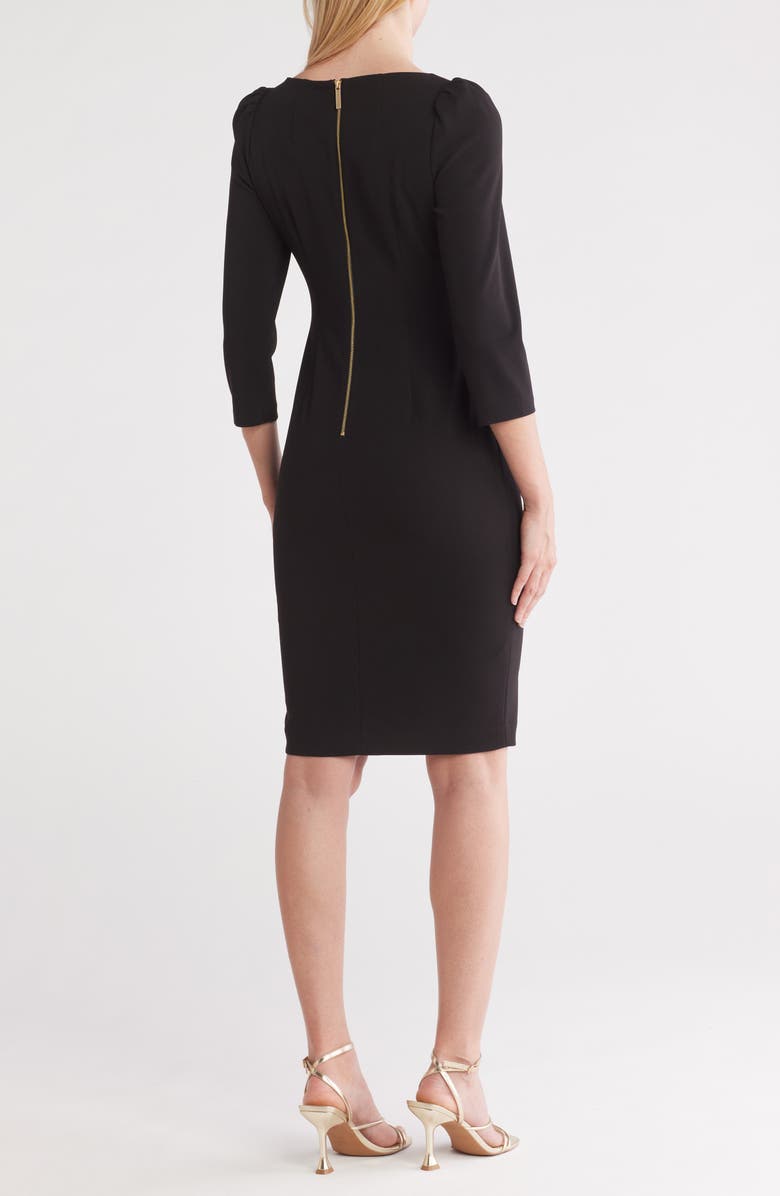 Calvin Klein Three-Quarter Sleeve Scuba Crepe Sheath Dress, Alternate, color, 