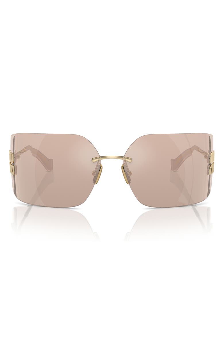 Miu Miu 80mm Oversize Irregular Sunglasses, Alternate, color, Pale Gold