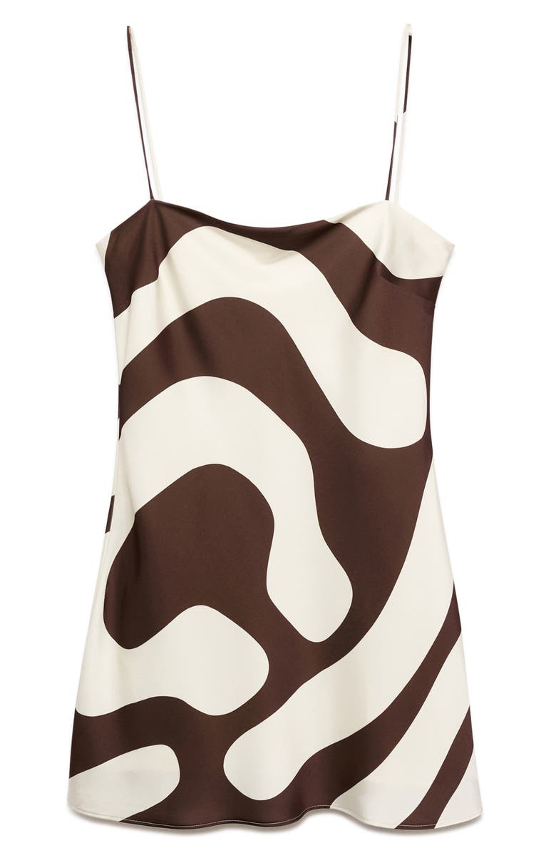 MANGO Just Print Sleeveless Minidress, Alternate, color, Brown