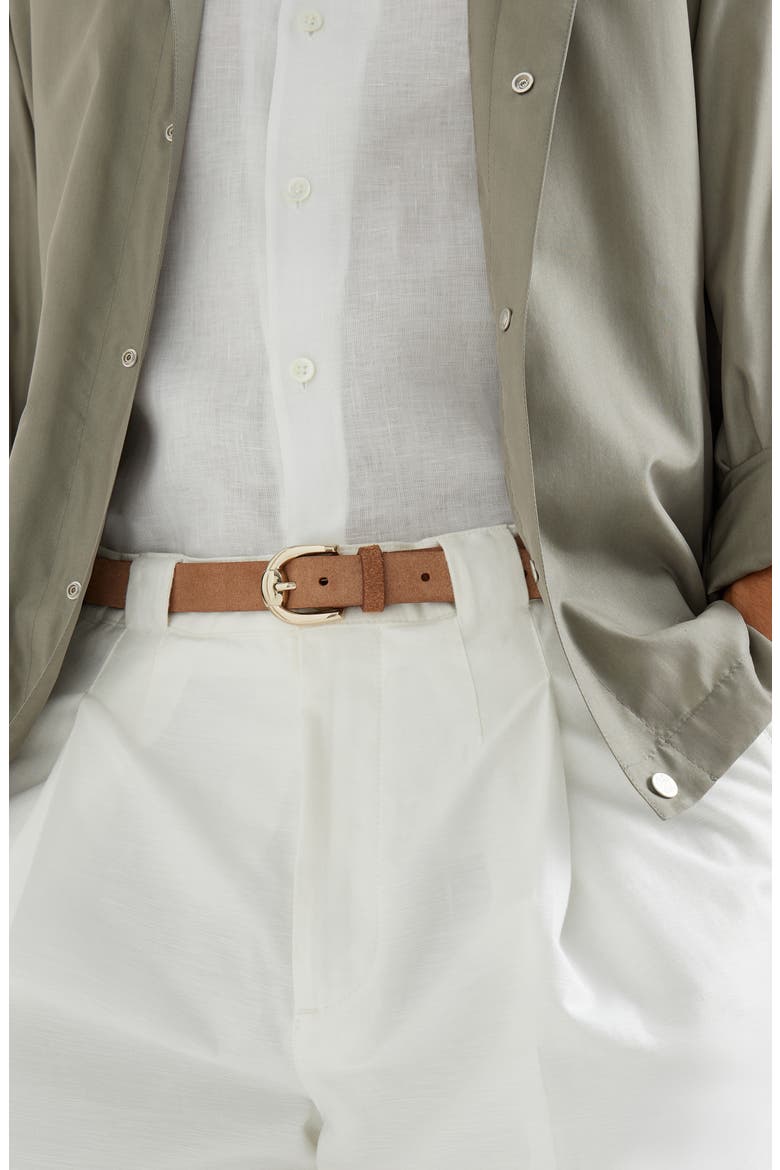 Reversed leather belt, Alternate, color, Tobacco