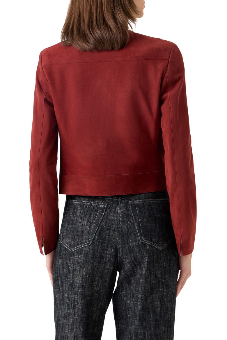 Boxy Suede Jacket, Alternate, color, POMEGRANATE