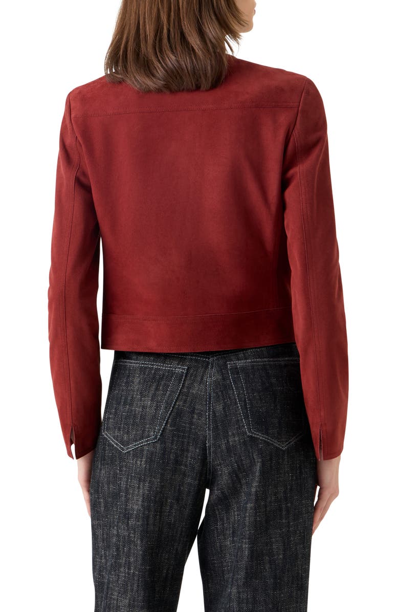 Akris punto Boxy Suede Jacket, Alternate, color, Pomegranate