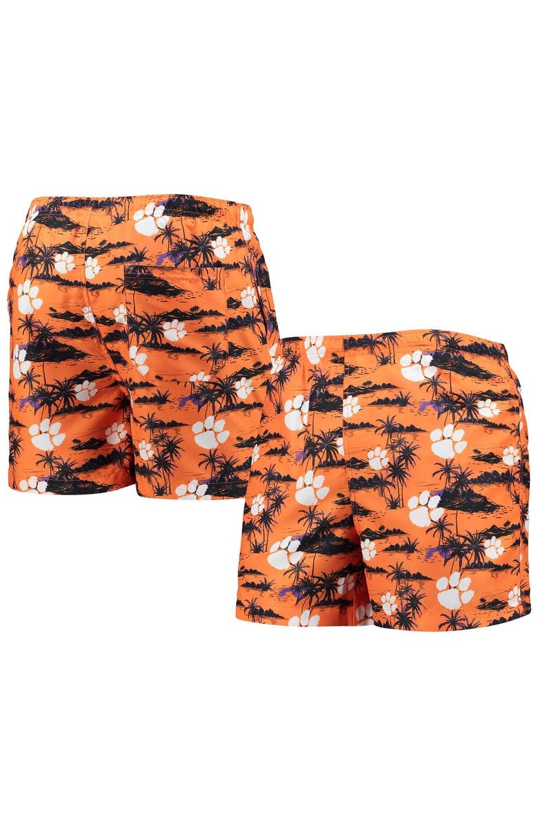 FOCO Men's FOCO Orange Clemson Tigers Island Palm Swim Trunks, Main, color, 
