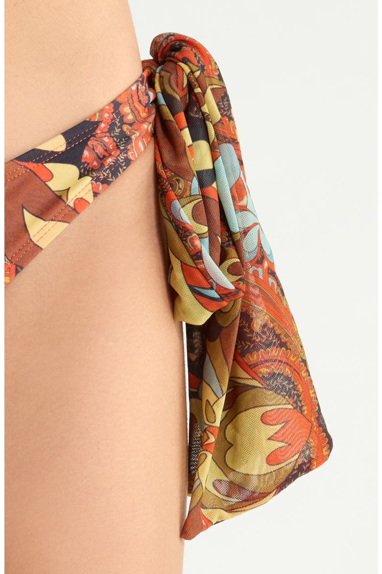 Scarf Side Tie Bikini Bottoms, Alternate, color, ORANGE