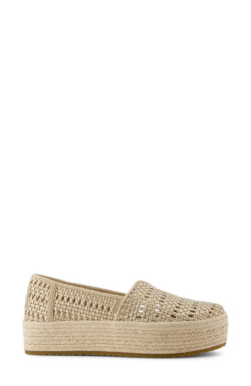 Shop Toms Valencia Platform Espadrille In Gold Crochet