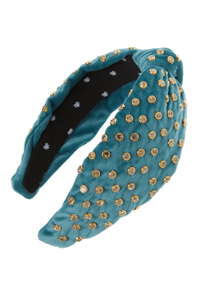 Crystal Embellished Headband, Main, color, EMERALD