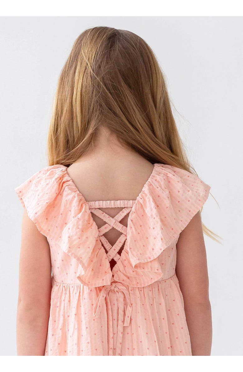 Mabel + Honey Mabel and Honey Heartstrings Girls' Dress - Blush Pink A-Line with Ruffled V-Back (Nordstrom Exclusive)., Alternate, color, Pink